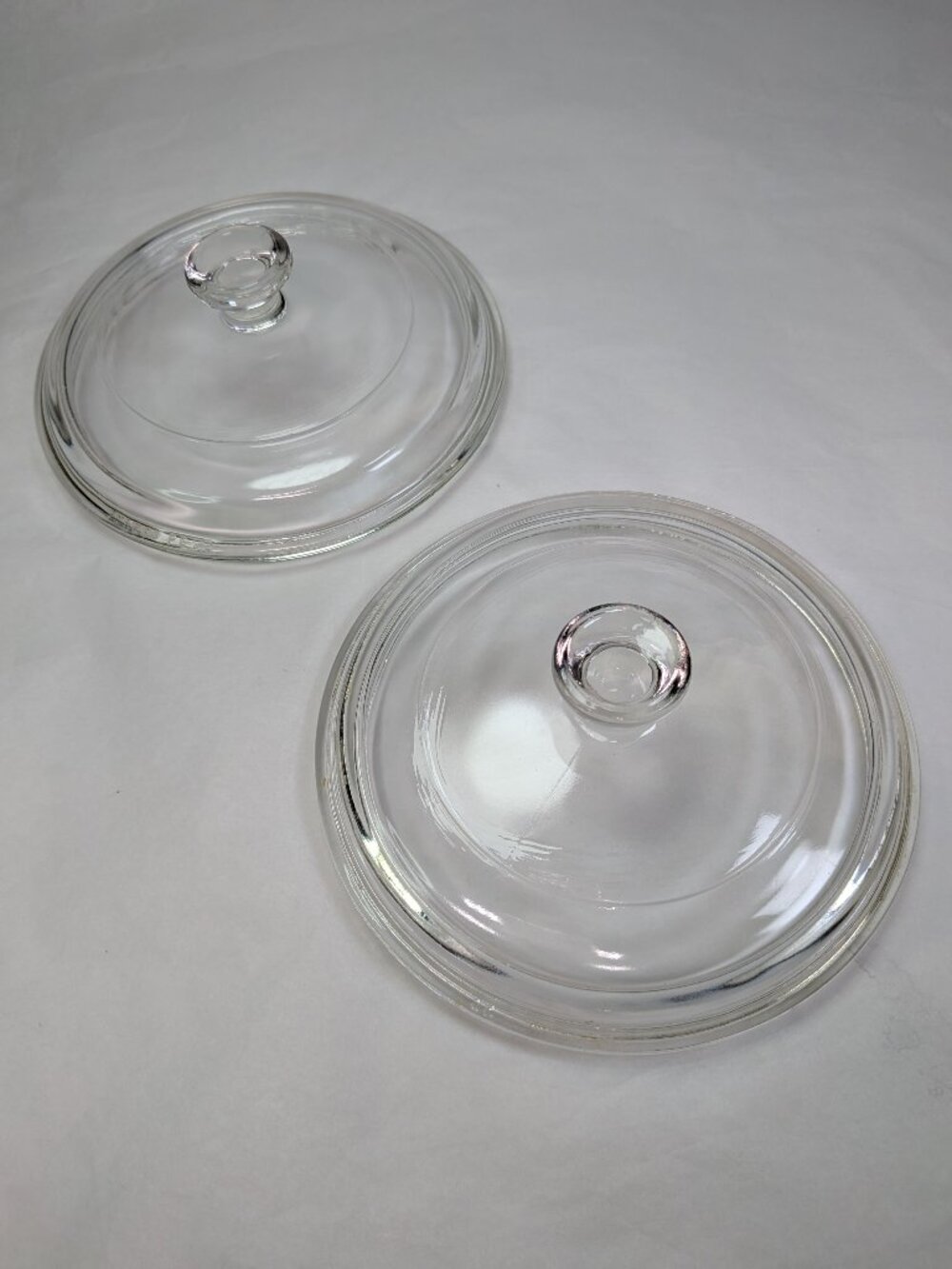 Vintage Replacement Pyrex Glass Lids 681C 5 3/4" Round Set of Two